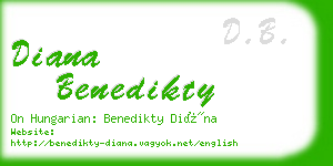 diana benedikty business card